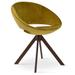 sohoConcept Crescent Metal Solid Back Dining Chair Faux Leather/Upholstered/Metal in Yellow/Brown | 29 H x 23.75 W x 21 D in | Wayfair DC2010-56