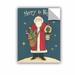 The Holiday Aisle® Anne Tavoletti Vintage Saint Nick Wall Decal Metal in Brown/Green/Red | 32 H x 24 W in | Wayfair