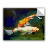 ArtWall Feng Shui Koi Fish by Michael Creese Removable Wall Decal Canvas/Fabric in White | 36 H x 48 W in | Wayfair 0cre012a3648p