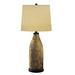 JB Hirsch Home Decor Exotic Leaf Hand Painted Porcelain 33" Table Lamp Porcelain in Gray/Yellow | 33 H x 16 W x 12 D in | Wayfair JB15452OH16