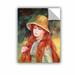 Charlton Home® Pierre Renoir Young Girl w/ Long Hair, Or Young Girl In A Straw Hat, 1884 Removable Wall Decal Vinyl in Green/Red | Wayfair