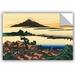 ArtWall Dawn At Isawa in The Kai Province by Katsushika Hokusai Removable Wall Decal Canvas/Fabric in Brown/Green/Pink | 16 H x 24 W in | Wayfair