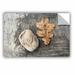 ArtWall Still Life Leaf Stone by Elena Ray Photographic Print Removable Wall decal Canvas/Fabric in White | 24 H x 36 W in | Wayfair 0ray090a2436p