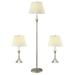 Latitude Run® Ilona 3 Piece Floor Lamp & Table Lamp Set Metal/Fabric in Brown/White/Yellow | 14 W x 14 D in | Wayfair LATT1274 34831677