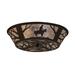 Loon Peak® Yamada 4 - Light 22" Unique/Statement Geometric Flush Mount Glass in Black/Brown/Gray | 7.5 H x 22 W x 22 D in | Wayfair