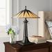 Loon Peak® Finchamp Tiffany 25" Table Lamp Resin/Glass in Black/Brown | 24.5 H x 19 W x 19 D in | Wayfair LOPK7268 43326089