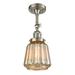 Latitude Run® Vinson 1 - Light 6" Unique/Statement Dome Semi Flush Mount Glass, Crystal in Gray | 15.5 H x 6 W x 6 D in | Wayfair LTTN4515 45249674