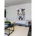 Marmont Hill 'Grinning Sheep' Framed Painting Print on Wrapped Canvas in Black | 45 H x 30 W x 1.5 D in | Wayfair MH-MWW-MICRIV-50-C-45