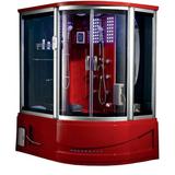 Maya Bath 51" W x 88" H Framed Round Sliding Steam Shower in Red | 88 H x 51 W x 51 D in | Wayfair 102RL