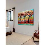 Marmont Hill 'Idyllic Series 6' by Lisa Mee Painting Print on Wrapped Canvas in Black | 30 H x 45 W x 1.5 D in | Wayfair ET-MWW-LIS-9009-C-45