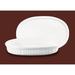 George Oliver Petya Pantry Oval Dish w/ Plastic Cover Stoneware in White | 2 H x 9.25 W in | Wayfair MNTP1443 37983264