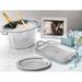 Mariposa String of Pearls Double Ice Bucket Metal in Gray | 10.5 H x 17.5 W x 12.5 D in | Wayfair 1148