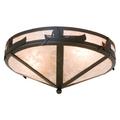 Meyda Lighting 2 - Light 16" Unique/Statement Bowl Flush Mount in Black/Brown/Gray | 8 H x 16 W x 16 D in | Wayfair 26880