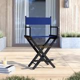 Latitude Run® Alyzon Folding Director Chair Solid Wood in Blue/Black | 39.25 H x 25 W x 19 D in | Wayfair 7252994CF75544EC9DA5F4C8F9398D2C