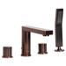 Maykke Friedrich Double Handle Deck Mounted Roman Tub Faucet w/ Diverter & Handshower, Ceramic | Wayfair SDA1010503