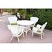 Bay Isle Home™ Batchelder 5 Piece Outdoor Dining Set w/ Cushions Wicker/Rattan in White | 29.5 H x 44.5 W x 44 D in | Wayfair