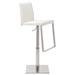 Nuevo Adjustable Height Swivel Bar Stool Upholstered/Leather/Metal/Genuine Leather in White | 15.8 W x 17.8 D in | Wayfair HGAF350