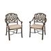 One Allium Way® Yates Patio Dining Armchair w/ Cushion Metal in Brown | 36.5 H x 27 W x 25.25 D in | Wayfair OAWY3182 27979705