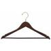 Only Hangers Inc. Flat Wooden Suit Non-Slip Hanger w/ Bar for Dress/Shirt/Sweater Wood/Metal in Yellow | 10 H x 17 W in | Wayfair WH101-25