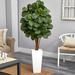 Orren Ellis 60" Artificial Fiddle Leaf Tree in Planter Silk/Ceramic/Plastic | 60 H x 25 W x 25 D in | Wayfair 4BC10694120544C5A9D40489A7D62236