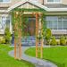 Outsunny Garden Arch Trellis 55.1" W x 23.6" D Wood Arbor Wood in Brown/Yellow | 84 H x 59 W x 23.75 D in | Wayfair 845-125