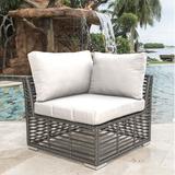 Panama Jack Outdoor Coldfield Modular Patio Chair w/ Sunbrella Cushions Wicker/Rattan in Gray | 33.5 H x 27.5 W x 27.5 D in | Wayfair