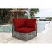 Panama Jack Outdoor Coldfield Modular Patio Chair w/ Sunbrella Cushions Wicker/Rattan in Red | 33.5 H x 27.5 W x 27.5 D in | Wayfair