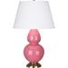 Robert Abbey Double Gourd 31" Table Lamp Ceramic/Fabric in White/Yellow/Brown | 31 H x 19 W x 19 D in | Wayfair 1748X