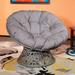 Papasan Chair - OSP Designs 40" Wide Tufted Polyester Swivel Papasan Chair Polyester in Gray | 35.25 H x 40 W x 36.5 D in | Wayfair BF25292-GRY