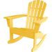 POLYWOOD® Palm Coast Adirondack Rocking Chair in White/Yellow | 37.75 H x 29.75 W x 34.75 D in | Wayfair HNR10-LE