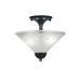 Red Barrel Studio® 2-Light Semi-Flush Mount, Glass in White/Brown | 11.25 H x 12 W x 12 D in | Wayfair C063A44EB4944837B5F37BD6F0FE6B6A