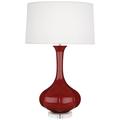 Robert Abbey Pike 32.75" Table Lamp Silk/Ceramic in White | 32.75 H x 19.5 W x 19.5 D in | Wayfair OX996