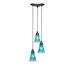 Red Barrel Studio® Europa 3-Light Cluster Pendalier, Glass in Blue | 8.75 H x 10.75 W x 10.75 D in | Wayfair 54299307198349808D5338E6DFAAD4B2