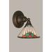 Red Barrel Studio® Walters 1 - Light Dimmable Armed Sconce Glass/Metal in Brown | 8.75 H x 7.75 W x 7.75 D in | Wayfair