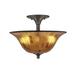 Wildon Home® Izora 2 - Light 16" Simple Bowl Semi Flush Mount, Crystal in Brown/White | 12.75 H x 16 W x 16 D in | Wayfair