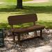 POLYWOOD® Park Plastic Park Bench Plastic in Brown, Size 17.0 H x 48.0 W x 14.75 D in | Wayfair PB48MA