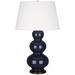 Robert Abbey Triple Gourd 32.75" Table Lamp Ceramic/Fabric in Blue/Brown | 32.75 H x 20 W x 20 D in | Wayfair MB41X