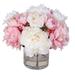 Rosdorf Park Silk French Peonies Floral Arrangement in Vase Silk | 14 H x 14 W x 14 D in | Wayfair ROSP5245 42687906