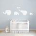 Sweetums Wall Decals 4 Piece Elephant Wall Decal Set Vinyl in White | 22 H x 28.5 W in | Wayfair 3338white