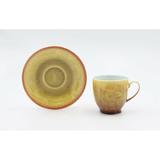 World Menagerie Rencher Brown Crystalline Teacup & Saucer Porcelain/Ceramic in Yellow | 3 H in | Wayfair 4A04D12234BB48A78A892F56FA1255B6