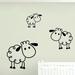 Sweetums Wall Decals 3 Piece Sheep Wall Decal Set Vinyl in Black | Wayfair 3133black