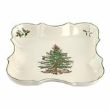 Spode Christmas Tree Devonia Tray Porcelain China/All Ceramic in Green/White | 8 W x 8 D in | Wayfair 1878510