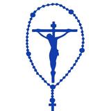The Decal Guru Rosary Crucifix Wall Decal Vinyl in Blue | 30 H x 15 W in | Wayfair 1737-WALL-01-16