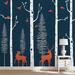 Simple Shapes Birch Tree w/ Birds & Deer Wall Decal Vinyl in Pink/Gray | 96 H x 113 W in | Wayfair WF1121-schemeA-96