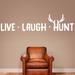 Sweetums Wall Decals Live Laugh Hunt Wall Decal Vinyl in White | 14 H x 60 W in | Wayfair 3454White