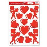 The Holiday Aisle® Friley Heart & Cupid Cling 13 Piece Wall Decal Set Vinyl in Red | 12 H x 17 W in | Wayfair A21C465BDF234EA6884F92FF8C50BDD6