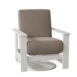 Telescope Casual Leeward Swivel Recliner Patio Chair w/ Cushions Plastic in White | 39 H x 33 W x 35 D in | Wayfair 869689A01