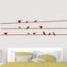 Sweetums Wall Decals Birds on Lines Wall Decal Vinyl in Red | 19 H x 84 W in | Wayfair 1776Cranberry