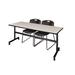 Symple Stuff Kobe Flip-Top Training Nesting Table, 2 Zeng Stack Chairs Wood/Steel in Black | 29 H x 72 W x 24 D in | Wayfair