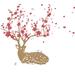 The Decal Guru Cherry Blossom Deer Wall Decal Vinyl in Red/Pink/Brown | 33 H x 28 W in | Wayfair 1744-WALL-02-03